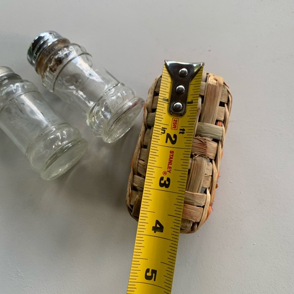 Vintage Salt & Pepper Shakers With Woven Basket - Picture 8 of 8